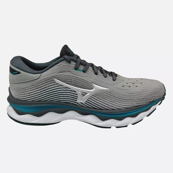 Mizuno Wave Sky 5 Women's Running Shoes Size 8 Gray/Aqua Removable Insoles - Picture 4 of 15